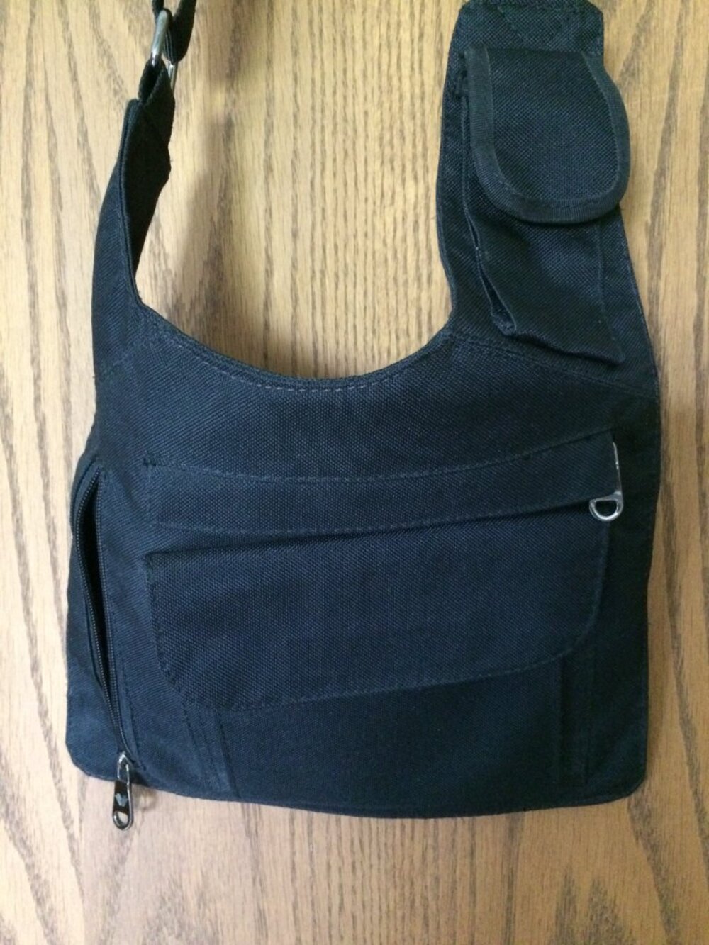 Black Crossbody Bag Purse Multi Compartments